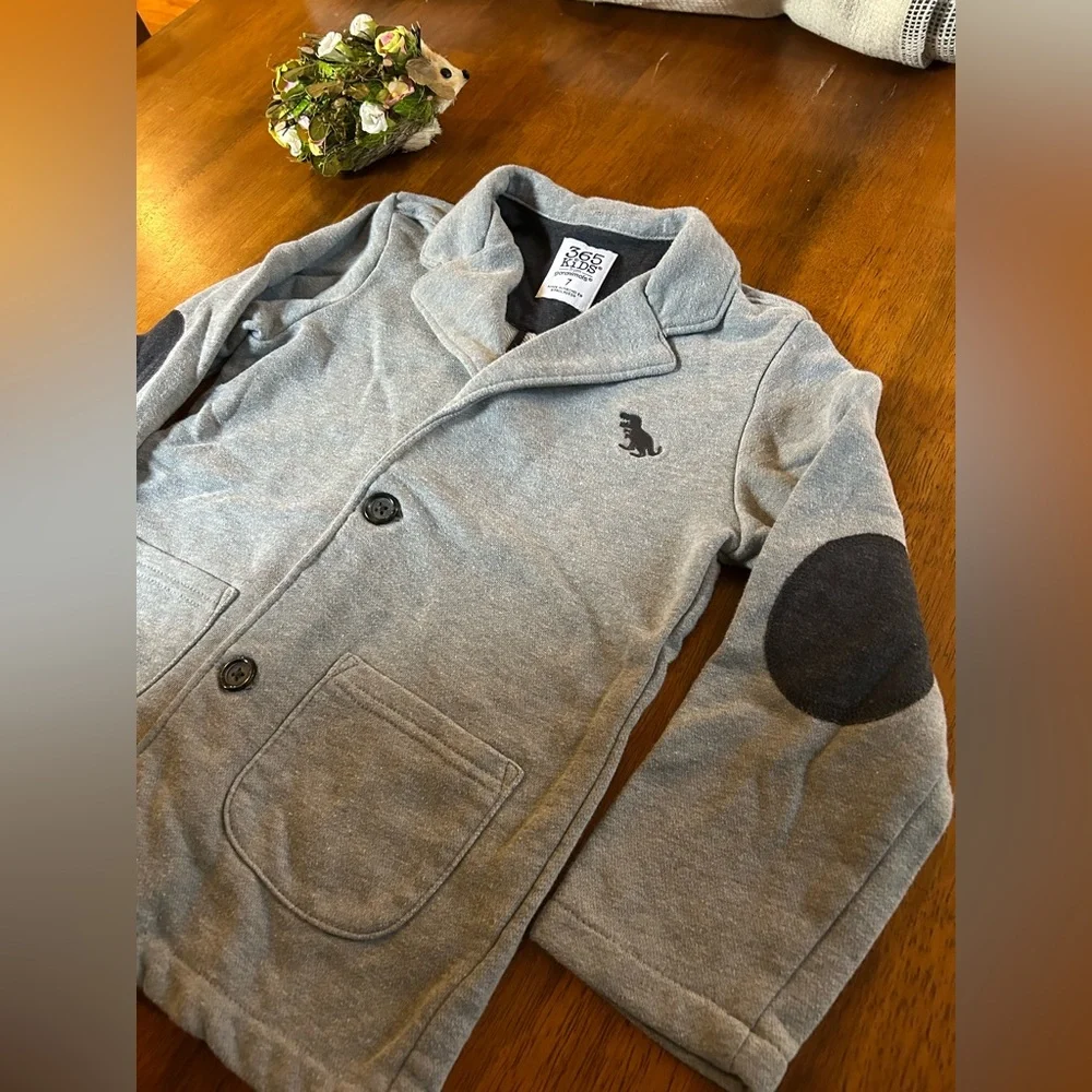 Gray Knit Blazer Jacket | Boys Size 7 | Comfort & Stretch